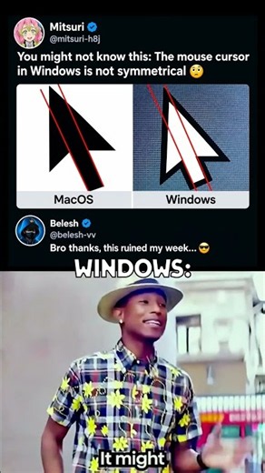 Windows Mouse Cursor Is NOT Symmetrical 💀😭#memes