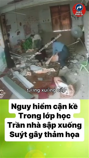 Scene of devastation after classroom ceiling unexpectedly collapsed #news #life