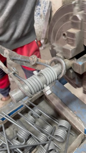 Double Spring Making on Vintage Lathe Machine | Simple & Satisfying Metalworking #diy #springmaking