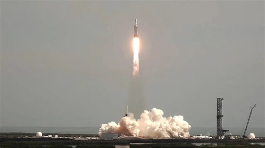 SpaceX launches Falcon Heavy rocket from Florida's Kennedy Space Center