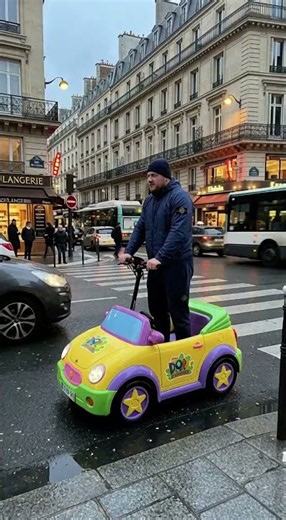 Il roule avec une voiture de Dora l'exploratrice 🚕