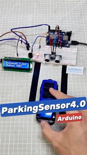 Arduino Parking Sensor with Ultrasonic Sensor + LCD 🚗📏#arduino #parkingsensors