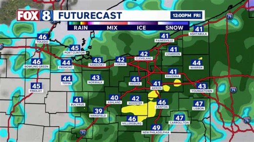 Rainy and gray Friday forecast