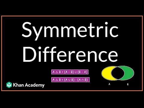 Symmetric Difference | Set Operations and Applications of Set | OD Grade 9 | Math | Khan Academy