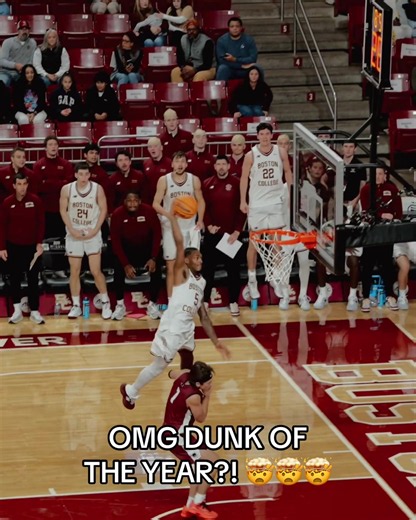 Bro jumped OVER him. 🤯🔥 (@Boston College Basketball) #basketball #dunk #college #collegebasketball #cbb