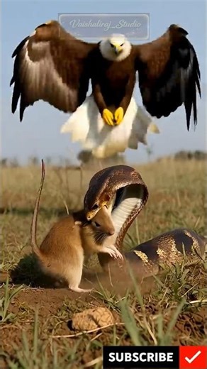 Eagle attacks Snake and Rat escapes! rare wildlife shorts #shorts #wildlife #eagle #snake #animals