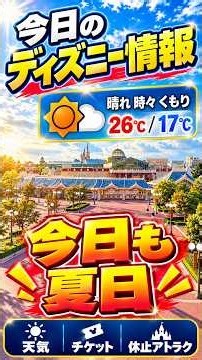 【10/22最新】10月なのに26℃！？今日のディズニーは夏日！天気・チケット・休止アトラクションを徹底チェック！