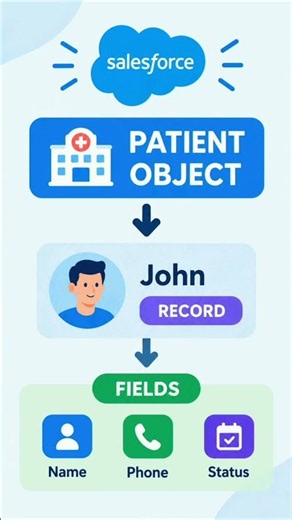 Salesforce Objects, Records & Fields Explained with Patient Example 🏥 | Salesforce Basics #shorts