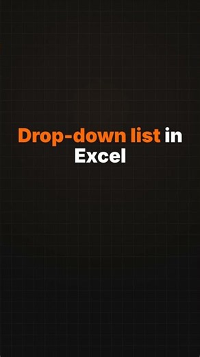 Excel Trick: Make a Drop-Down List in 15 Seconds