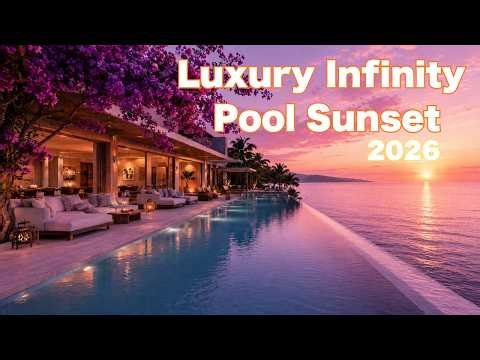 Beautiful Relaxing Guitar Music 🌅 Luxury Sunset Infinity Pool | 3 Hours