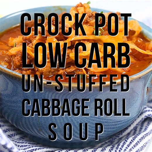One of my most popular recipes! This Keto Unstuffed Cabbage Roll Soup is a comforting, hearty, low carb meal made easily in your slow cooker, stove top or Instant Pot for any busy weeknight or a cold day! | SugarFreeMom.com