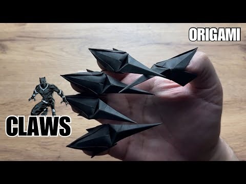EASY PAPER CLAWS FROM BLACK PANTHER ORIGAMI TUTORIAL | EASY ORIGAMI BLACK PANTHER CLAWS MARVEL ART