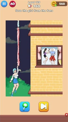 Tricky Prank Brain Quest Level 129 Save the girl from the fans