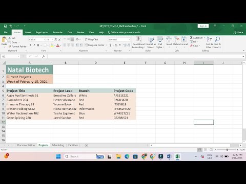 New Perspectives Excel 2019 | Module 1: End of Module Project 1 #NatalBiotech #excelmodule1