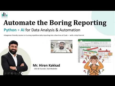 Automate Excel Reports Using Python + AI | FREE Full Workshop (Beginner to Advanced)