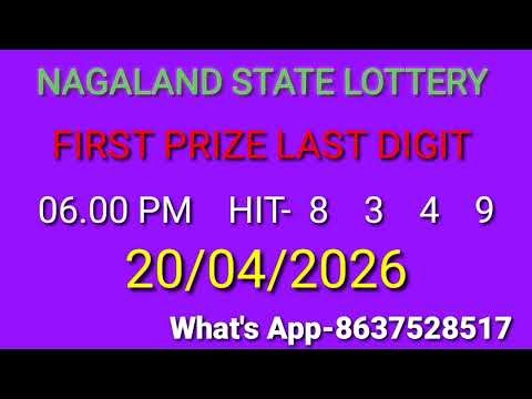 🔴 DEAR NAGALAND LAST DIGIT 1 PM 6 PM 8 PM ll DATE - 20/04/2026 ll 