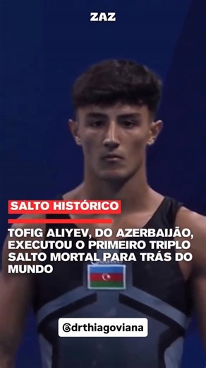 Dr. Thiago Viana | Médico CRM 144.585 on Instagram: "O salto “full-full-full” é um dos movimentos mais difíceis da ginástica acrobática. Ele consiste em três mortais para trás, e em cada um desses mortais o atleta ainda faz uma rotação completa, como se estivesse dando um giro no próprio eixo. É uma combinação que exige muita força, velocidade e precisão, porque tudo acontece em poucos segundos no ar. O salto que Tofig Aliyev (@tofig1aliyev ) realizou ficou marcado na história da ginástica. O fe