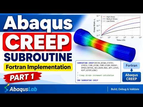 Abaqus CREEP Subroutine Tutorial | Fortran Implementation & Creep Examples