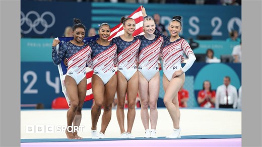 Simone Biles leads USA to Olympic gymnastics team gold as GB finish fourth