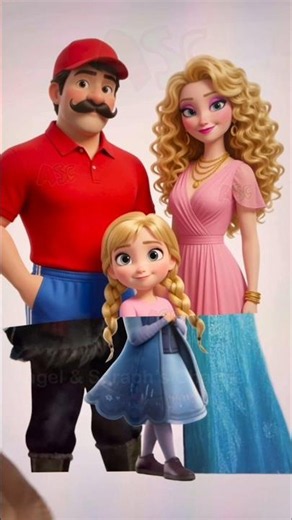 Frozen Elsa + Mario Family😱 #shorts #supermario #digitalart