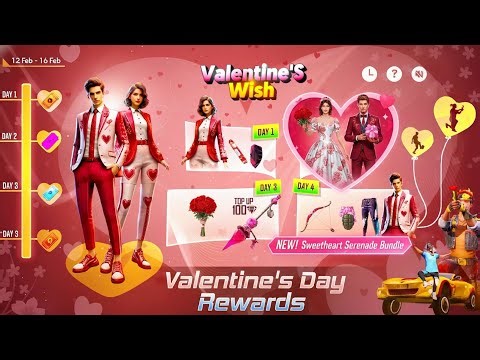 Valentine Event Free Rewards🔥🤯| Valentine Wish Event Free Fire | free fire new event | ff new event