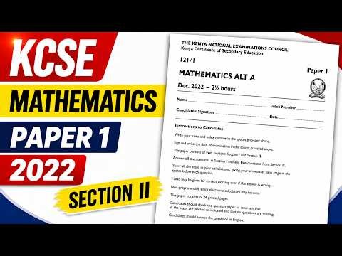 KCSE MATHEMATICS 2022 PP2-SECTION II