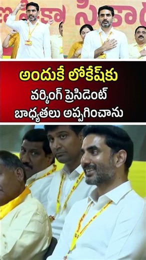 అందుకే లోకేష్ కు వర్కింగ్ ప్రెసిడెంట్ బాధ్యతలు అప్పగించాను | Minister Nara Lokesh | TDP