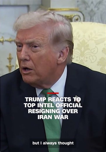 President Donald Trump speaks with reporters about the resignation of a Trump-appointed intelligence official named Joe Kent, who disagreed with Trump’s administration about the war with Iran. #cnn #trump #joekent #resignation #iranwar