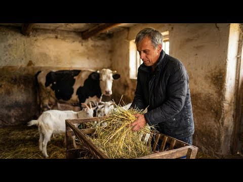Life on a Small Ukrainian Farm | Feeding Animals, Milking Cows & Home Cooking