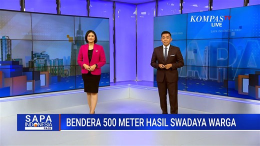 Potret bendera 500 meter dibentangkan, hasil swadaya warga di Bekasi | SAPA PAGI