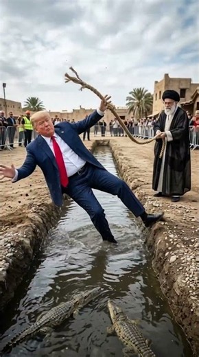 Trump vs Khamenei Tug of War 😱🐊 Putin Watches! | Funny # Viral Shorts # Trending #Animation # Comedy