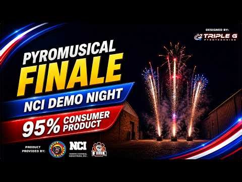 NCI Demo Night 2026 Pyromusical Finale | 95% Consumer Fireworks Show by Triple G Pyrotechnics