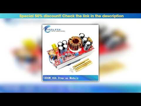 Hot Picks 1800W 40A DC-DC Boost Converter Step Up Power Supply Module 10-60V to 12-90V adjustable v