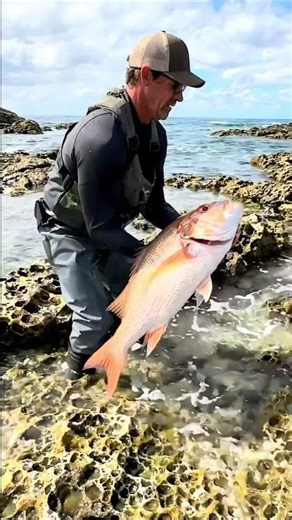 Missed Once, Got It Twice! Catching a 75cm Red Snapper Barehanded