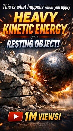 Nature | Geography | Facts on Instagram: "When Heavy Kinetic Energy Strikes! The intense power of kinetic energy can turn a calm, resting object into pure chaos! 1 in itthis video, watch as heavy force collides with, ŝtationary object, shatering it into pieces. It's aw-dropping reminder of the unstoppable power of motion! Ever feel stuck and need a push to get moving? Just like in physics, sometimes it takes a powerful force to break intraght inertia and get things going. Let this be your motiva