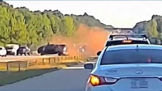 Dashcam catches moment truck flips on I-485