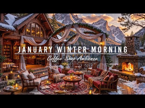 Happy January Winter Morning ❄ Cozy Coffee Shop Ambience & Smooth Piano Jazz Music to Work,Good Mood