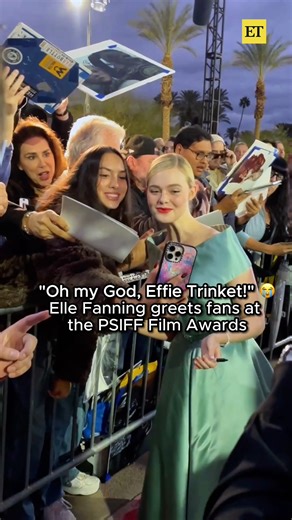 'The Hunger Games: Sunrise on the Reaping' is nearly a year away, but Elle Fanning is already getting called Effie Trinket by fans at the PSIFF Film Awards. 😭 | Entertainment Tonight