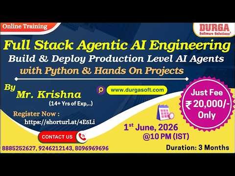 Full Stack Agentic AI Engineering Course Online Training @ DURGASOFT