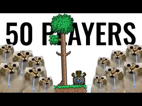 THE FIRST EVER 50 PLAYERS SKYBLOCK PUBLIC SERVER IN THE WORLD - TERRARIA - LIVE