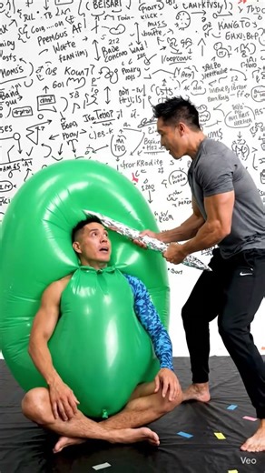 Inside the Giant Balloon Challenge! 🎈🤯 Confetti Bomb Explosion! #giantballoon #prank #experiment