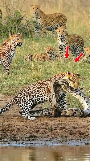Animal Lovers on Instagram: "Leopard Kills Python #leopard #snake #hunt #wildlife #nature #amazing #battle A powerful leopard shows its incredible strength after a successful hunt against a giant python. Watched by its family, the victorious predator drags its massive prey. This amazing viral video is a stunning display of the raw power and skill of one of the world's most beautiful hunters. #animals #shorts #viral #intense #wow #predator #survival #bigcat #python"