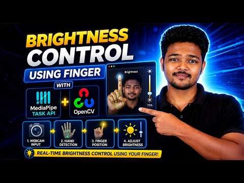 Brightness Control Using Hand Detection | OpenCV + MediaPipe Tasks API (Python Project)