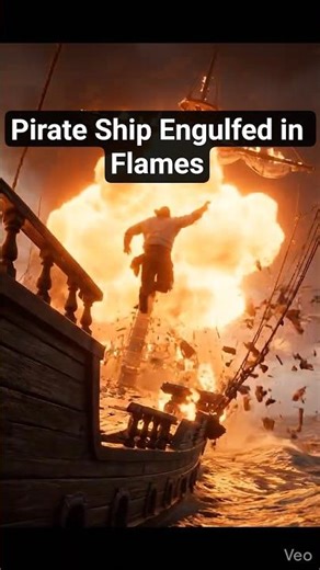 Pirate Ship Engulfed in Flames During Explosive Sea Battle 🔥🏴‍☠️ | Sea Battle Explosion