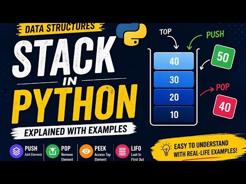 Stack in Python | Data Structure Explained with Examples 🔥