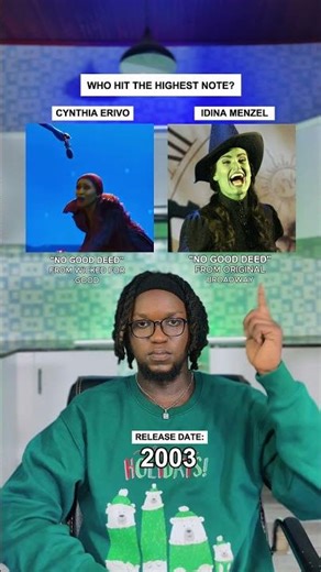 Who Hit The Highest Note? CYNTHIA ERIVO (Elphaba) "No Good Deed" (Wicked: For Good) #shorts #wicked