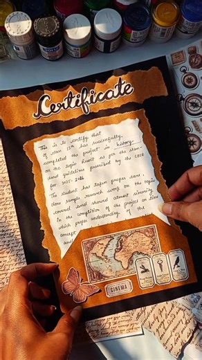 Handmade History Project Certificate Page 📜 | Aesthetic Project File Decoration #viral #projectfile