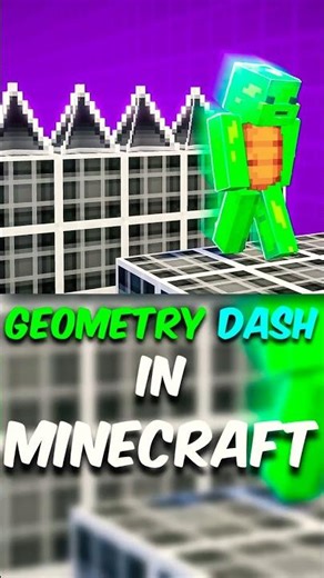 I played Geometry Dash In Minecraft 🤣🔳 #minecraft #shorts #minecraft shorts