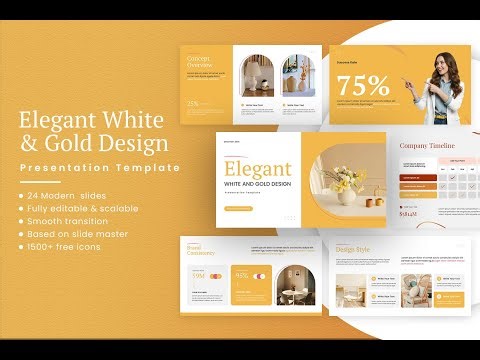 Elegant White and Gold Design Presentation