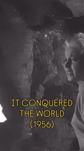 Atomic Matinee on Instagram: "When It Conquered the World (1956) arrived, audiences were promised an alien invasion… and got one of the strangest monster designs ever put on screen. The creature was designed by Paul Blaisdell, built from foam rubber, papier-mâché, and wire, with a massive brain-like head and stubby limbs. The costume was so awkward that Blaisdell could barely walk inside it — which is why the monster mostly slides and lurches instead of attacking. To make up for the limitations,